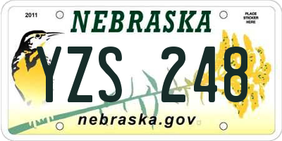 NE license plate YZS248