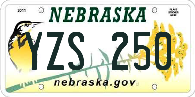 NE license plate YZS250