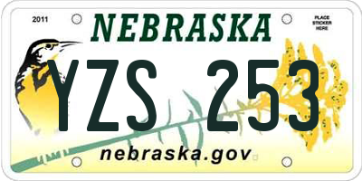 NE license plate YZS253