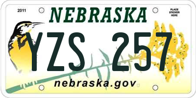 NE license plate YZS257