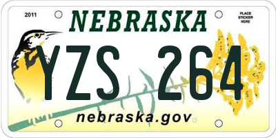 NE license plate YZS264