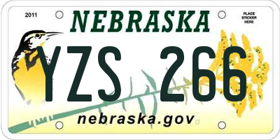 NE license plate YZS266