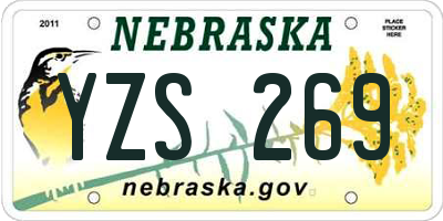 NE license plate YZS269