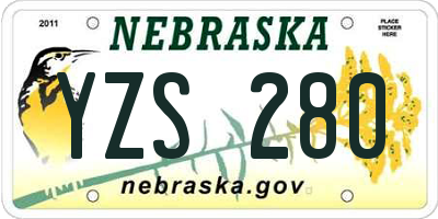 NE license plate YZS280