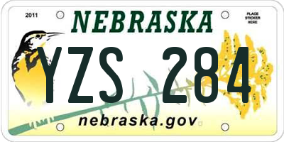 NE license plate YZS284