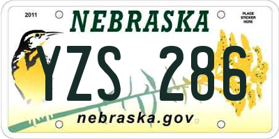 NE license plate YZS286