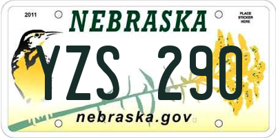 NE license plate YZS290