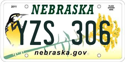 NE license plate YZS306