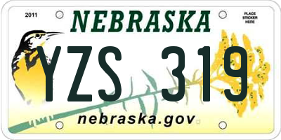 NE license plate YZS319