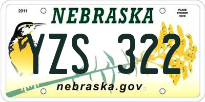 NE license plate YZS322