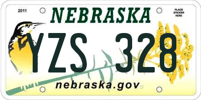 NE license plate YZS328