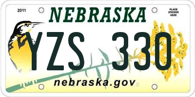 NE license plate YZS330