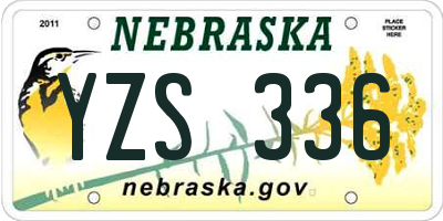 NE license plate YZS336
