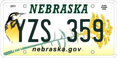 NE license plate YZS359