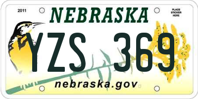 NE license plate YZS369