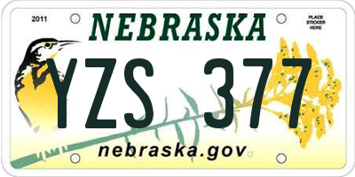 NE license plate YZS377