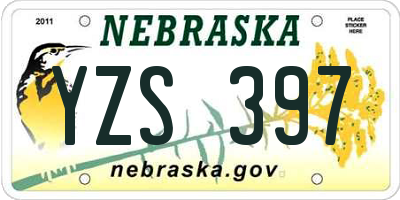 NE license plate YZS397