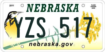 NE license plate YZS517