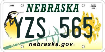 NE license plate YZS565
