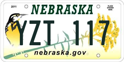 NE license plate YZT117