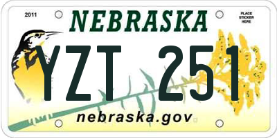 NE license plate YZT251