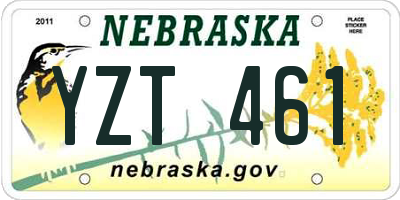 NE license plate YZT461