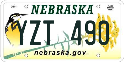 NE license plate YZT490