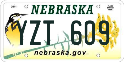 NE license plate YZT609