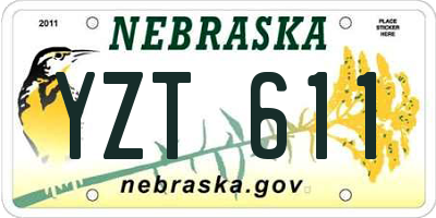NE license plate YZT611