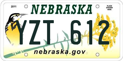 NE license plate YZT612
