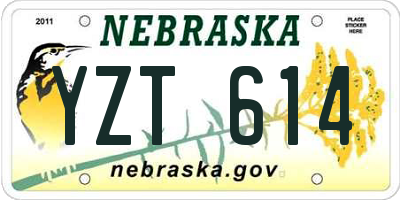 NE license plate YZT614