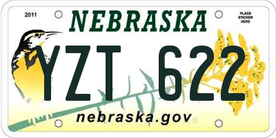 NE license plate YZT622
