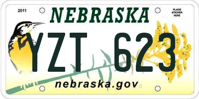 NE license plate YZT623