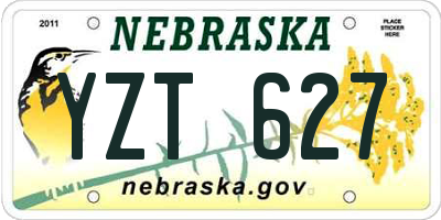 NE license plate YZT627