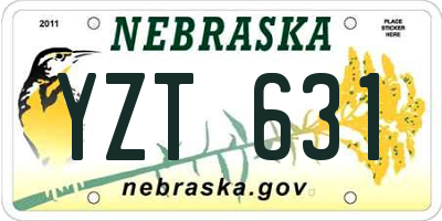 NE license plate YZT631