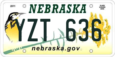 NE license plate YZT636