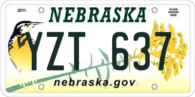 NE license plate YZT637