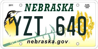 NE license plate YZT640