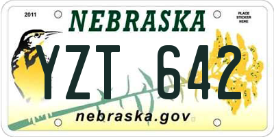 NE license plate YZT642