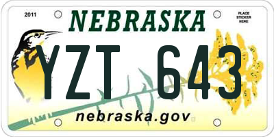NE license plate YZT643