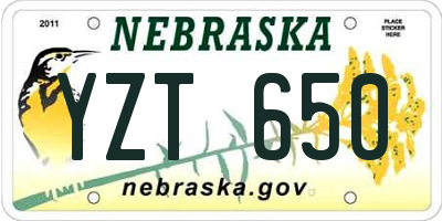NE license plate YZT650
