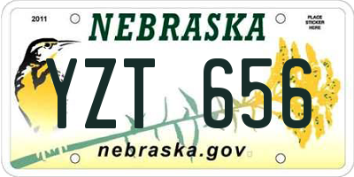 NE license plate YZT656