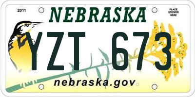 NE license plate YZT673