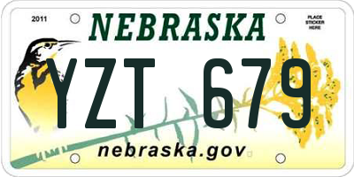NE license plate YZT679