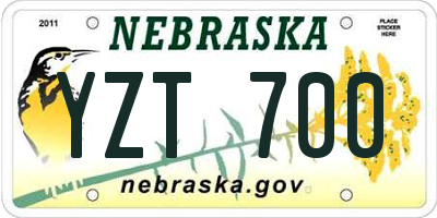NE license plate YZT700
