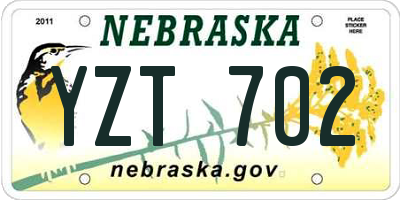NE license plate YZT702