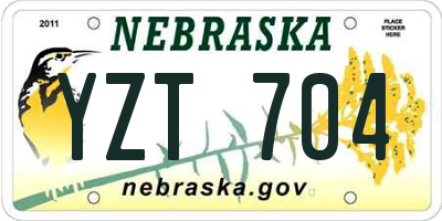 NE license plate YZT704