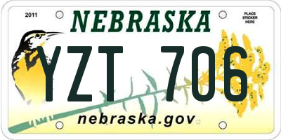 NE license plate YZT706
