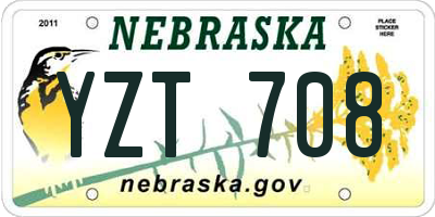 NE license plate YZT708