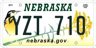 NE license plate YZT710